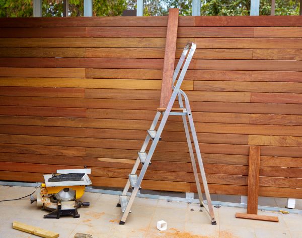 Wood Panel Fence Installation in Bowie
